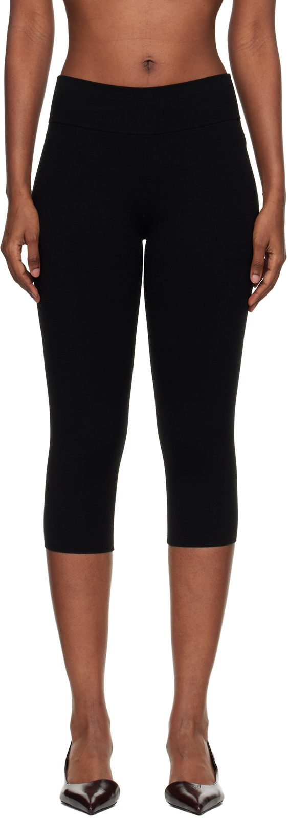TOTEME Black Capri Knit Leggings 261771F087012