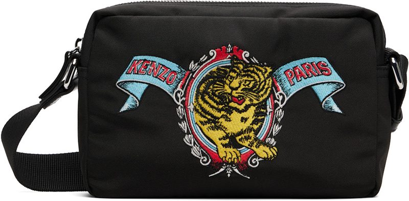 Black [겐조] Paris Jumping Tiger Crossbody Bag 262387M170005