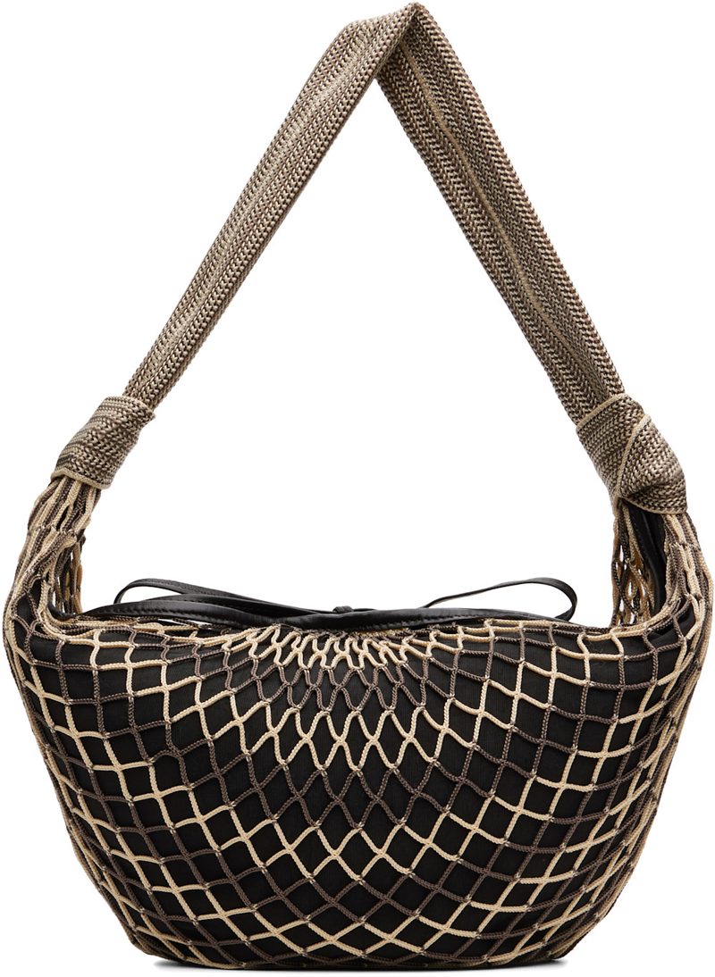 Beige & Brown Fortune Croissant Filt Bag 262646F047000