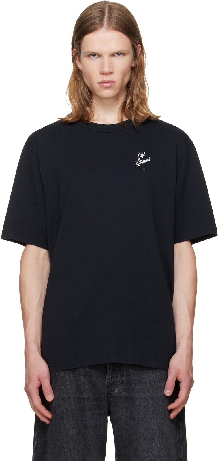 Maison Kitsune Black Cafe Relax T-shirt 262389M213055