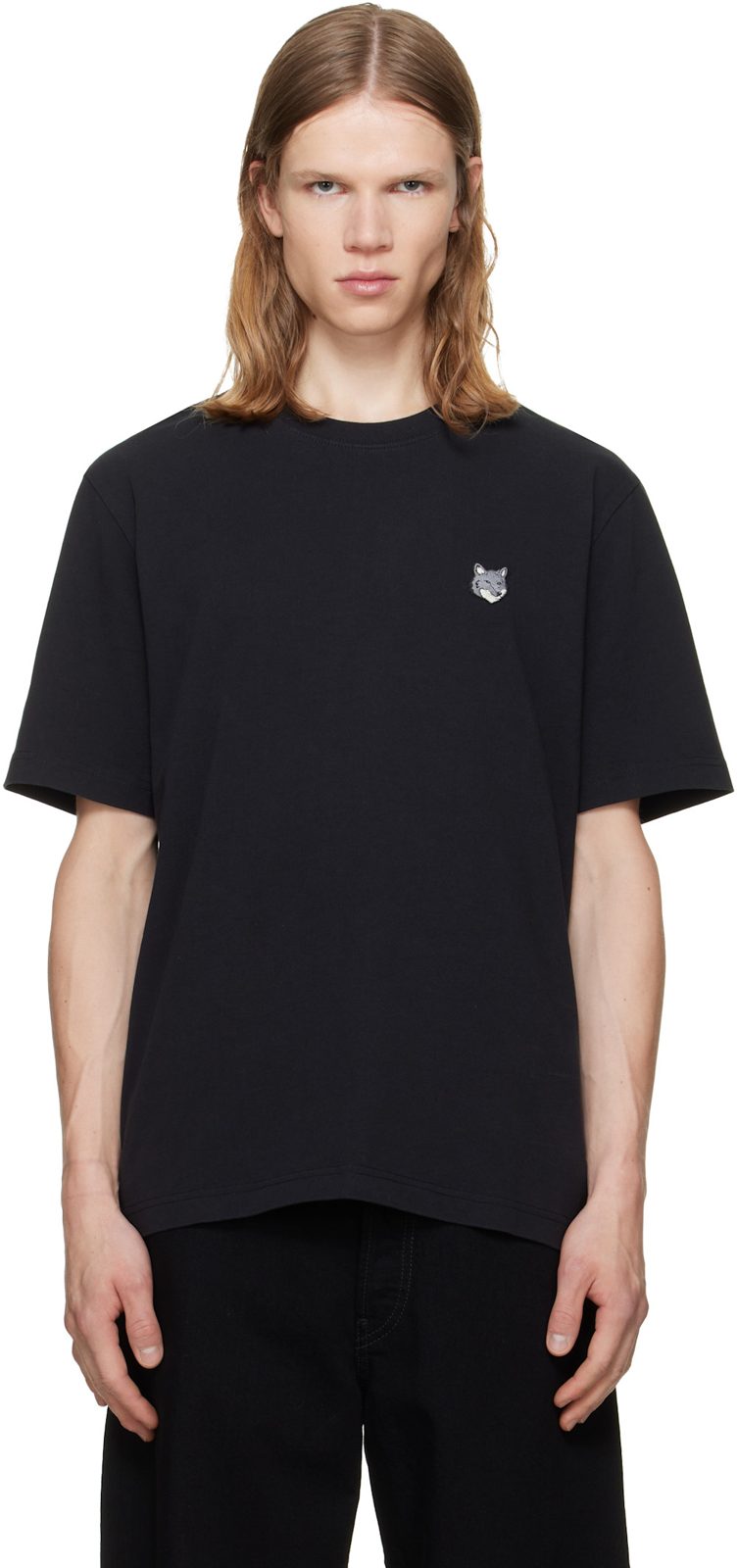 Maison Kitsune Black Fox Head Comfort T-shirt 262389M213043