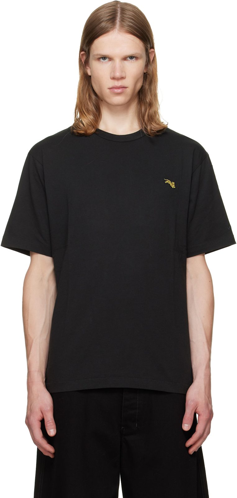 Black [겐조] Paris Jumping Tiger Embroidered T-shirt 262387M213019