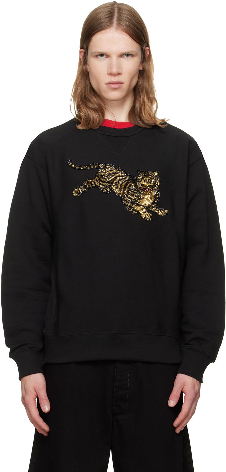 Black [겐조] Paris Jumping Tiger Sweatshirt 262387M204006