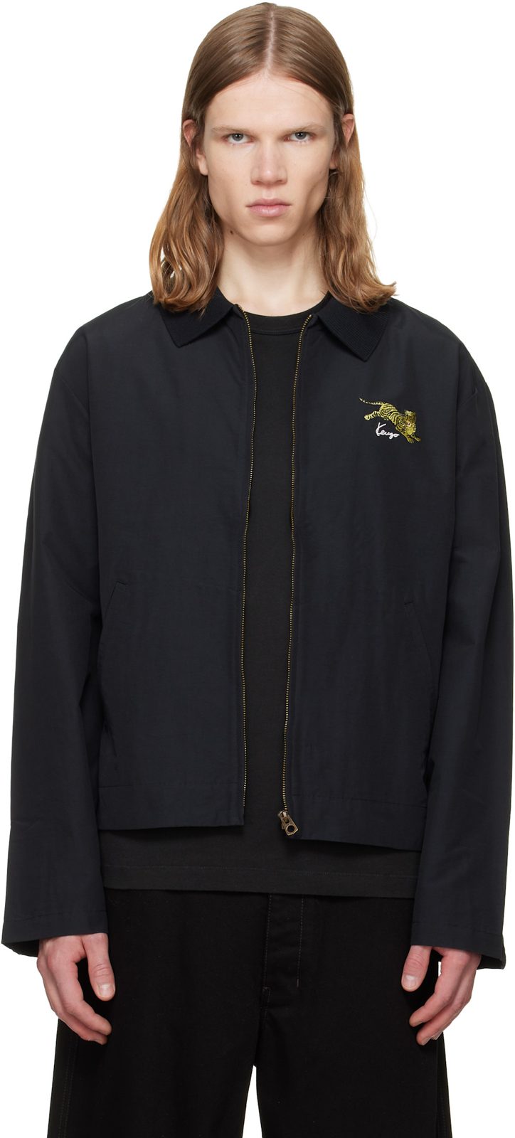 Black [겐조] Paris Jumping Tiger Coach Jacket 262387M180008