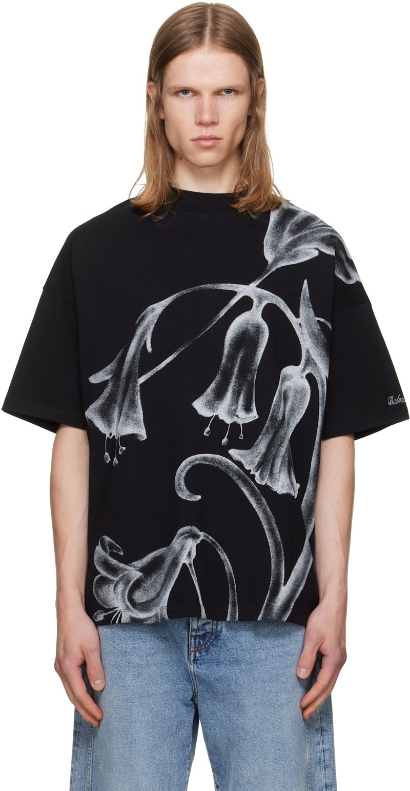 Black Printed [발망] Flower T-shirt 262251M213001