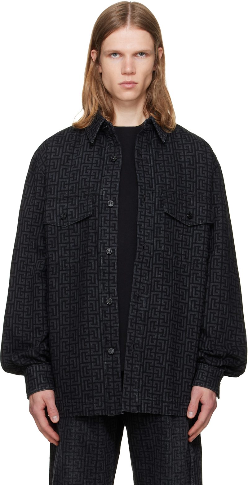 Black Monogram Denim Overshirt 262251M192003