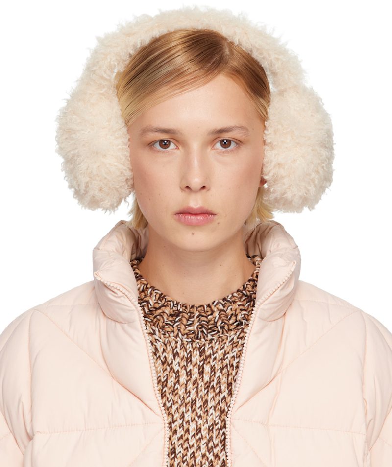 Beige Logo Ear Muffs 252111F014024