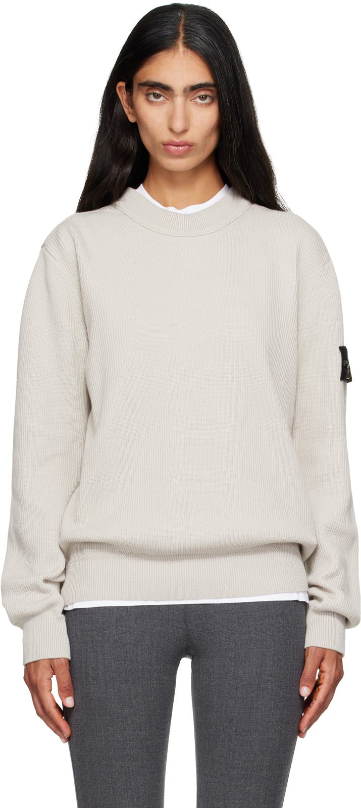 Beige 5100154 Ribbed Soft Organic Cotton Sweater 262828F096000