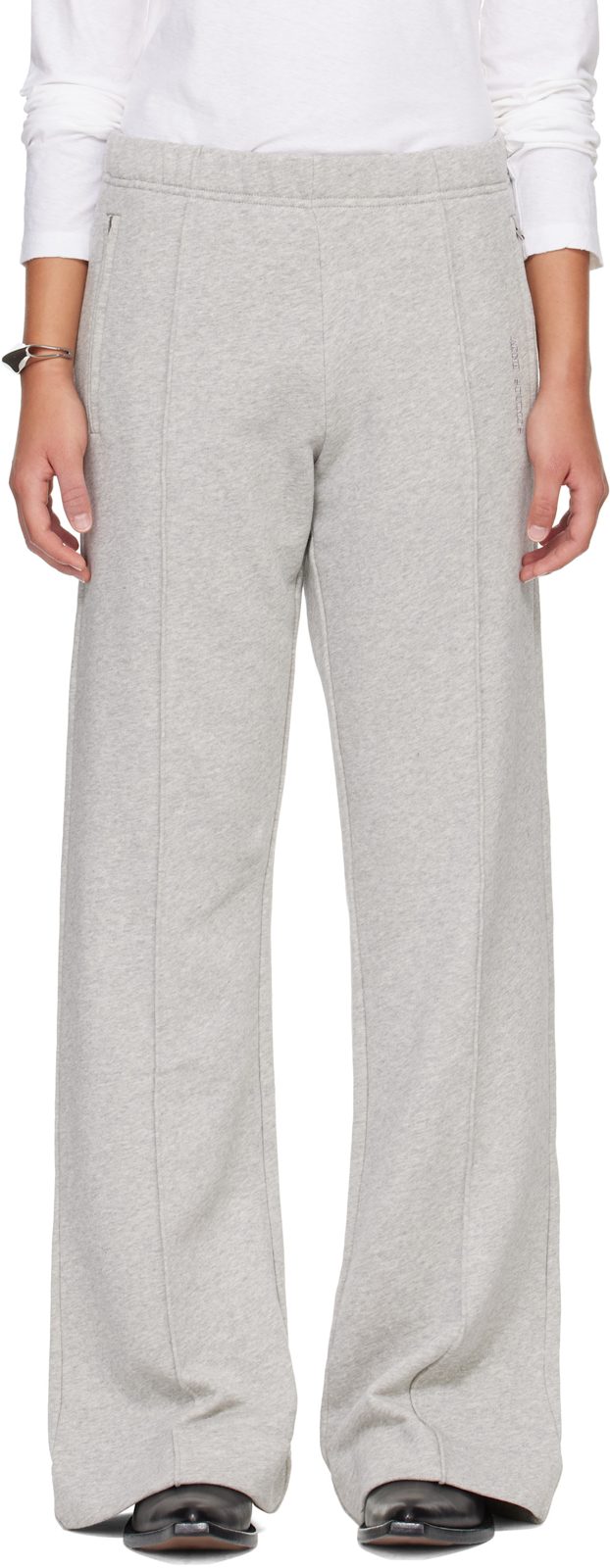 Gray Fleece Logo Lounge Pants 262129F086001