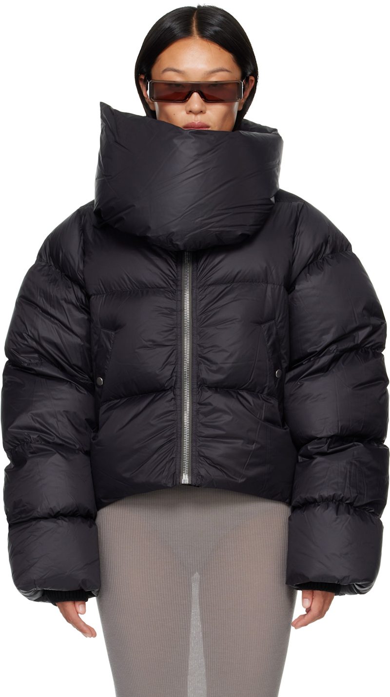 Black Tower Funnel Neck Down Jacket 262232F061003