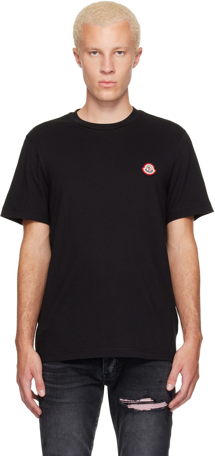 Black Logo Cotton Jersey T-Shirt 262111M213023