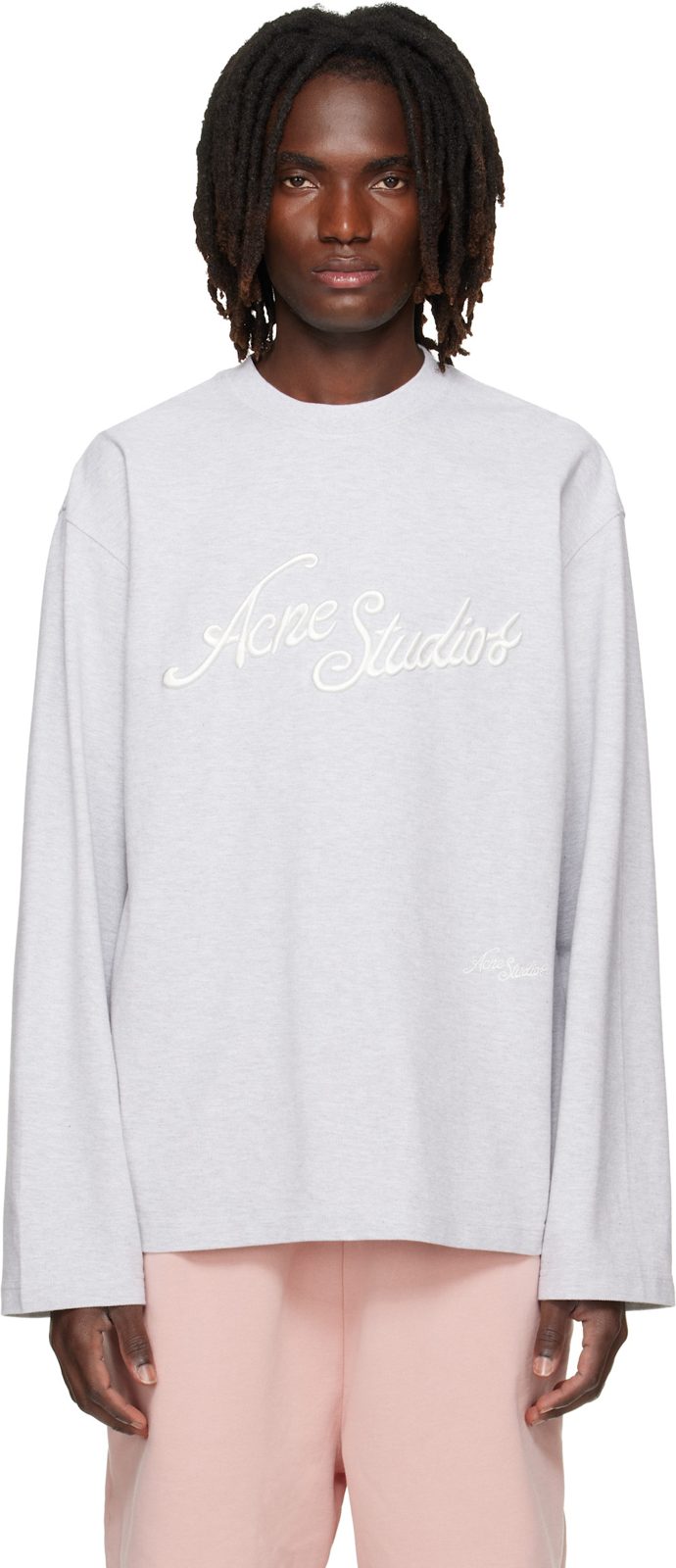 Gray Embroidered-Logo T-shirt 262129M213046