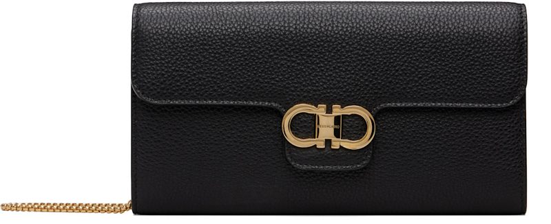 Black Double Gancini Mini Clutch 262270F044002
