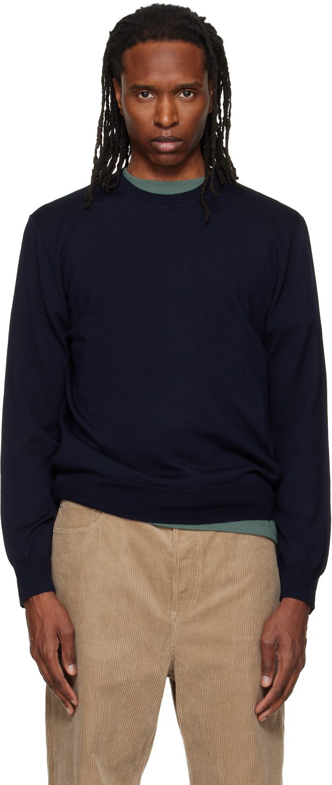 Navy Matthieu Wool Sweater 262252M201001