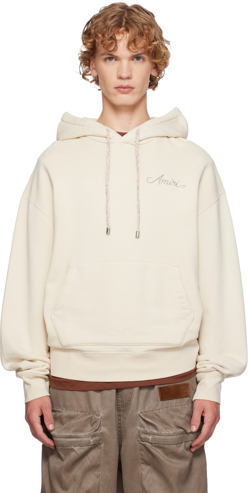Beige MA Quad Checkerboard Hoodie 262886M202005