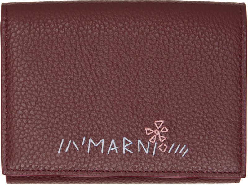 Marni Burgundy Trifold Wallet 262379M164006