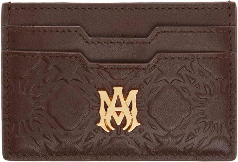 Brown MA Quad Leather Card Holder 262886M163000