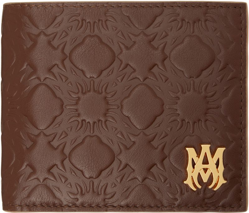 Brown MA Quad Leather Bifold Wallet 262886M164000