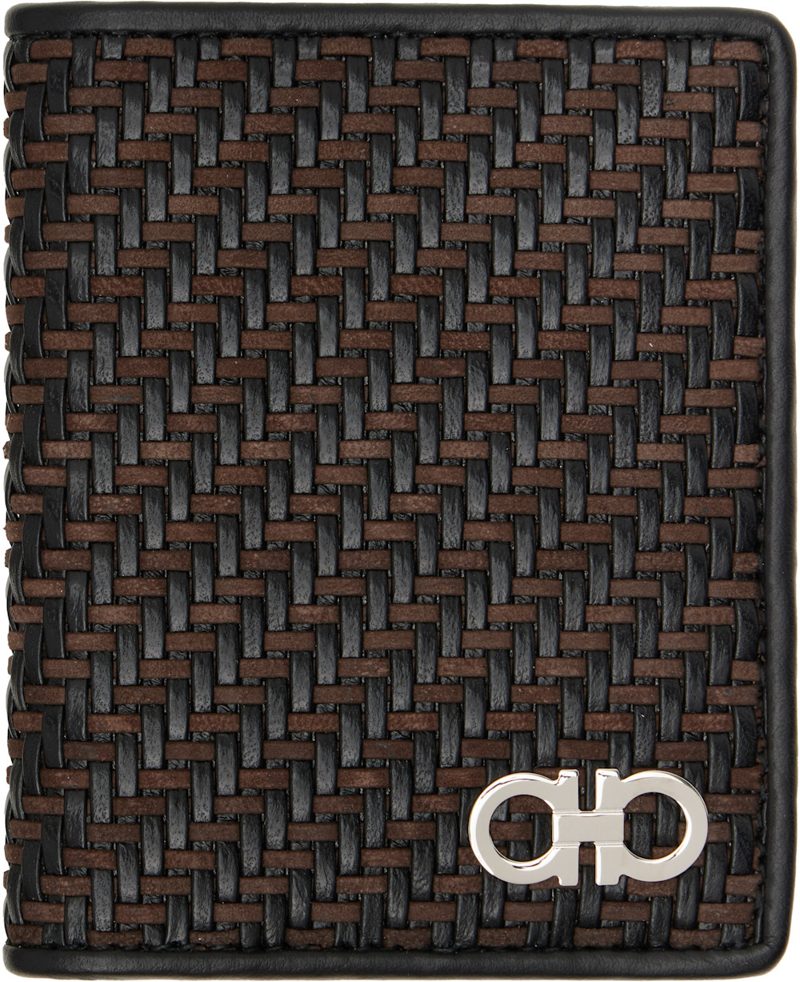 Brown Woven Credit Card Holder 262270M164004