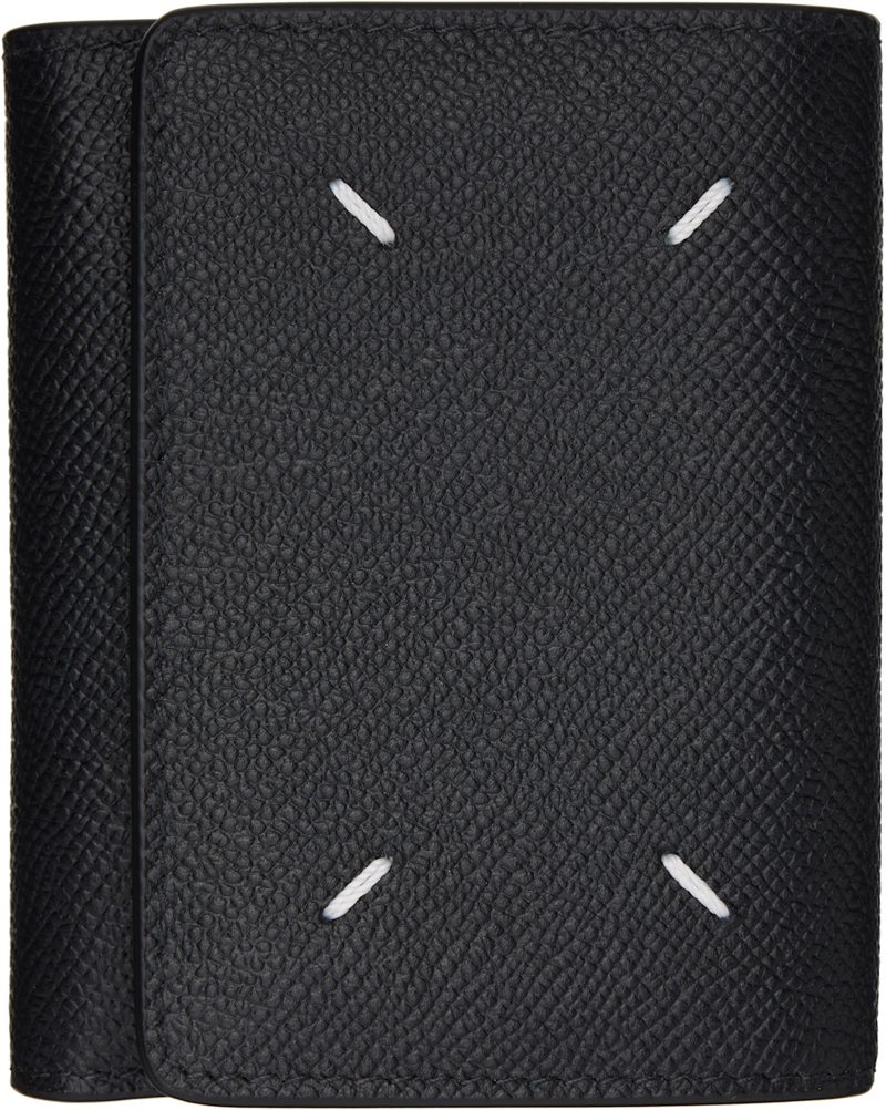 Black Four Stitches Wallet 262168M164017