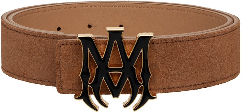 Brown MA Suede 4cm Belt 262886M131004