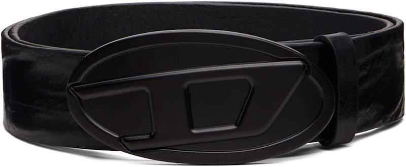 Black 4cm Waxed Leather Belt 262001M131012