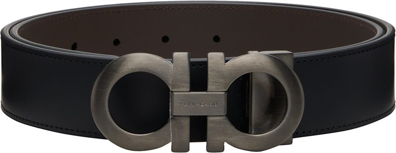 Black Reversible & Adjustable Gancini Belt 262270M131021