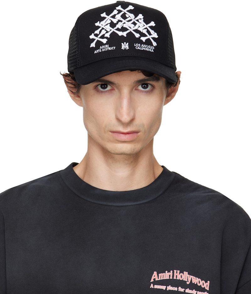 Black Bones Stacked Trucker Cap 262886M139000