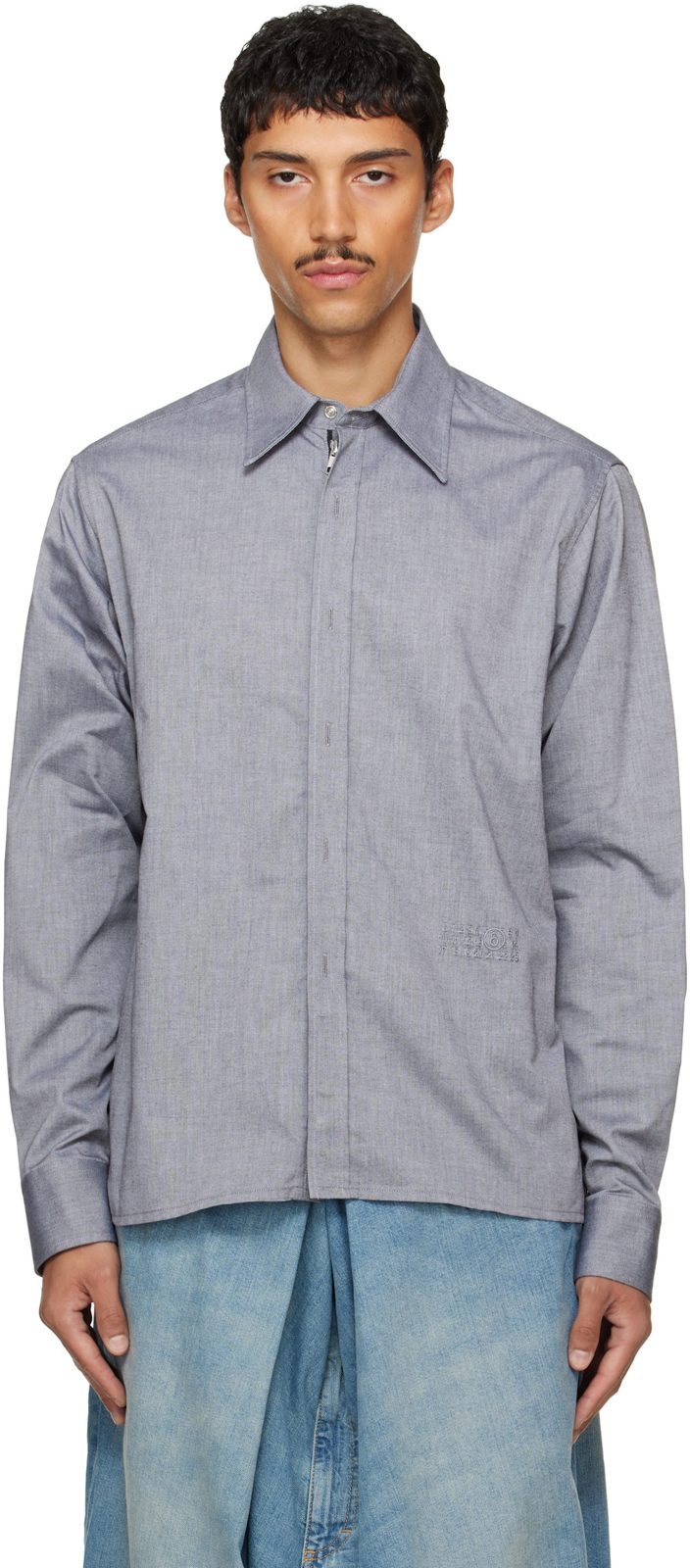 Gray Long-Sleeved Shirt 262188M192007