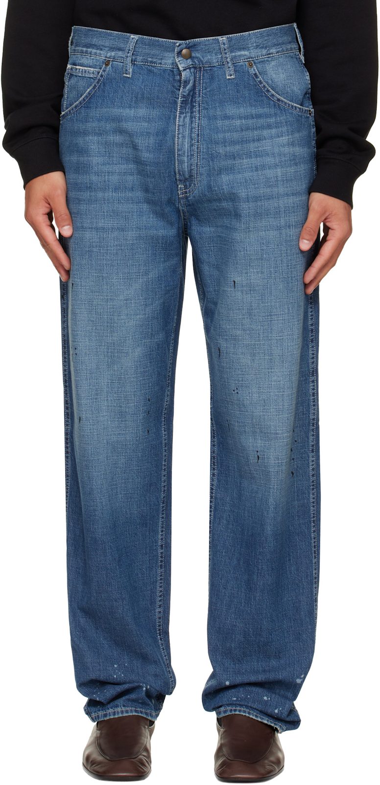 Blue Straight-Leg Jeans 262168M186001