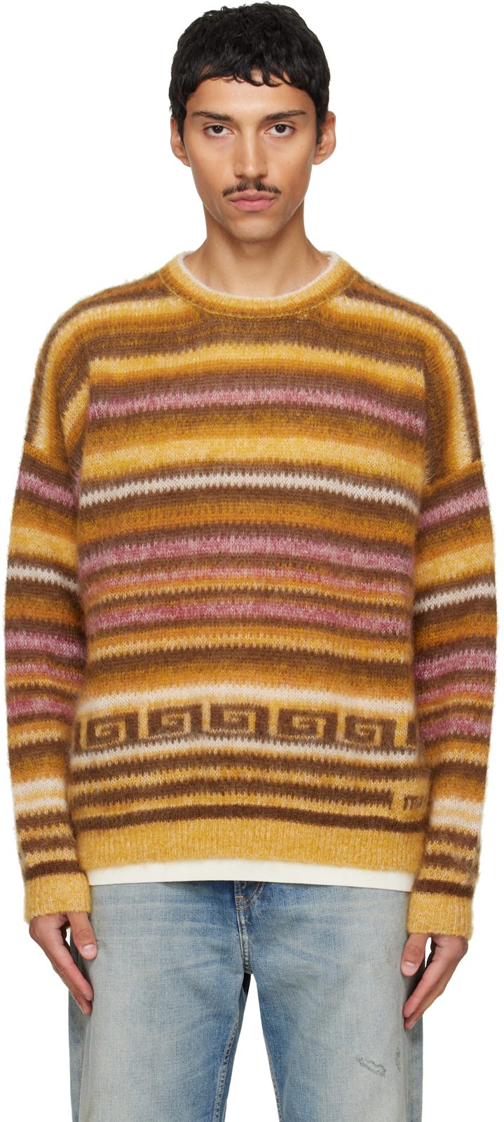 Tan & Pink Scolan Sweater 262600M201005