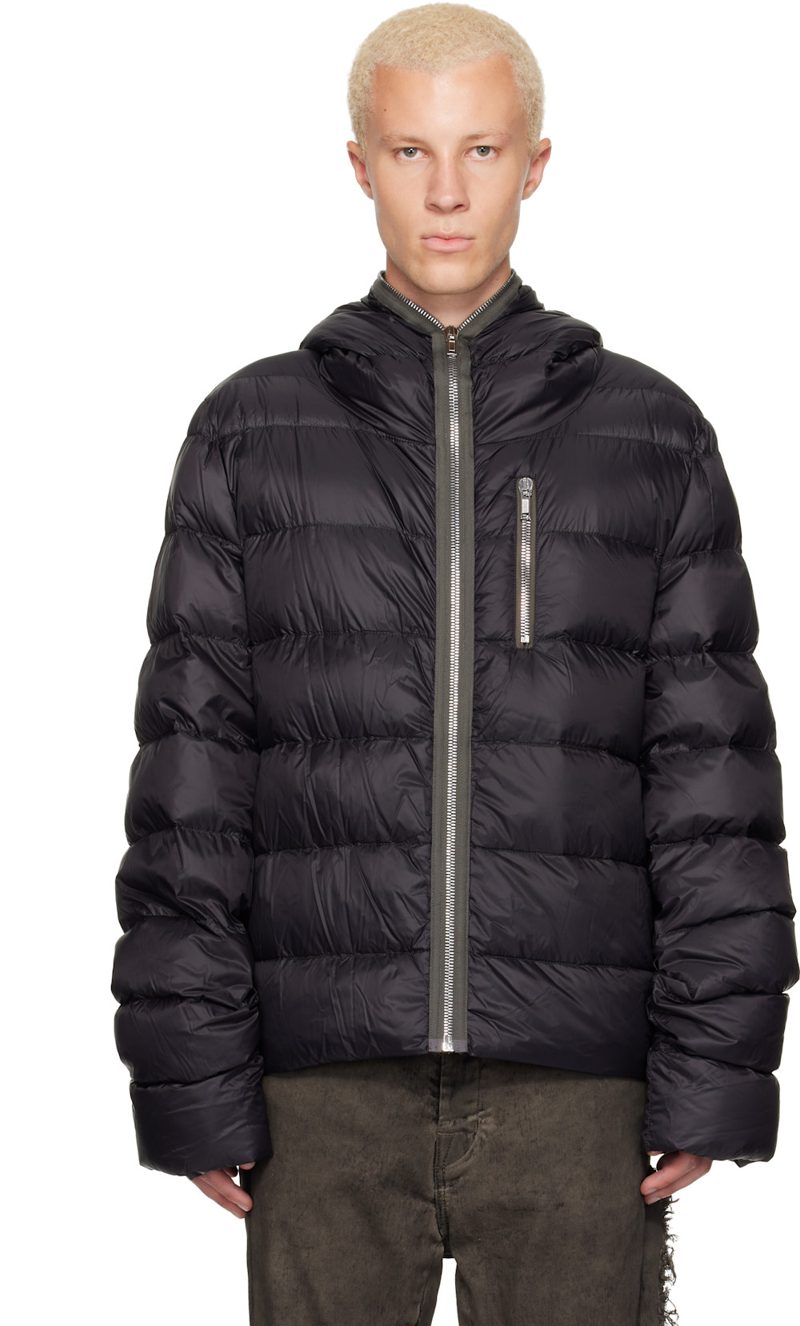 Black Tower Hooded Down Jacket 262232M178026
