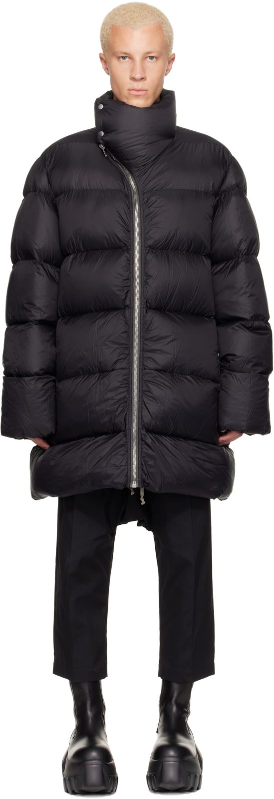 Black Tower Turtle Down Coat 262232M178004