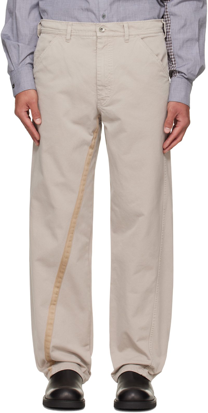 Gray Cotton Trousers 262168M191005