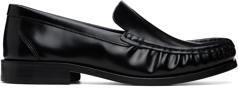Black Leather Loafers 262252M231001