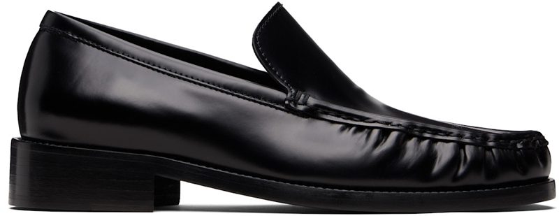 Black Leather Loafers 262129M231001