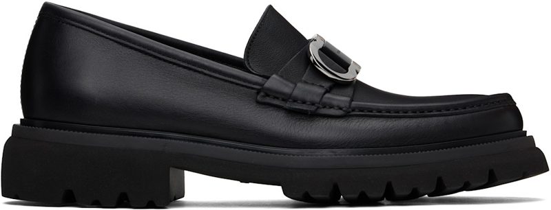 Black Gancini Ornament Loafers 262270M231008