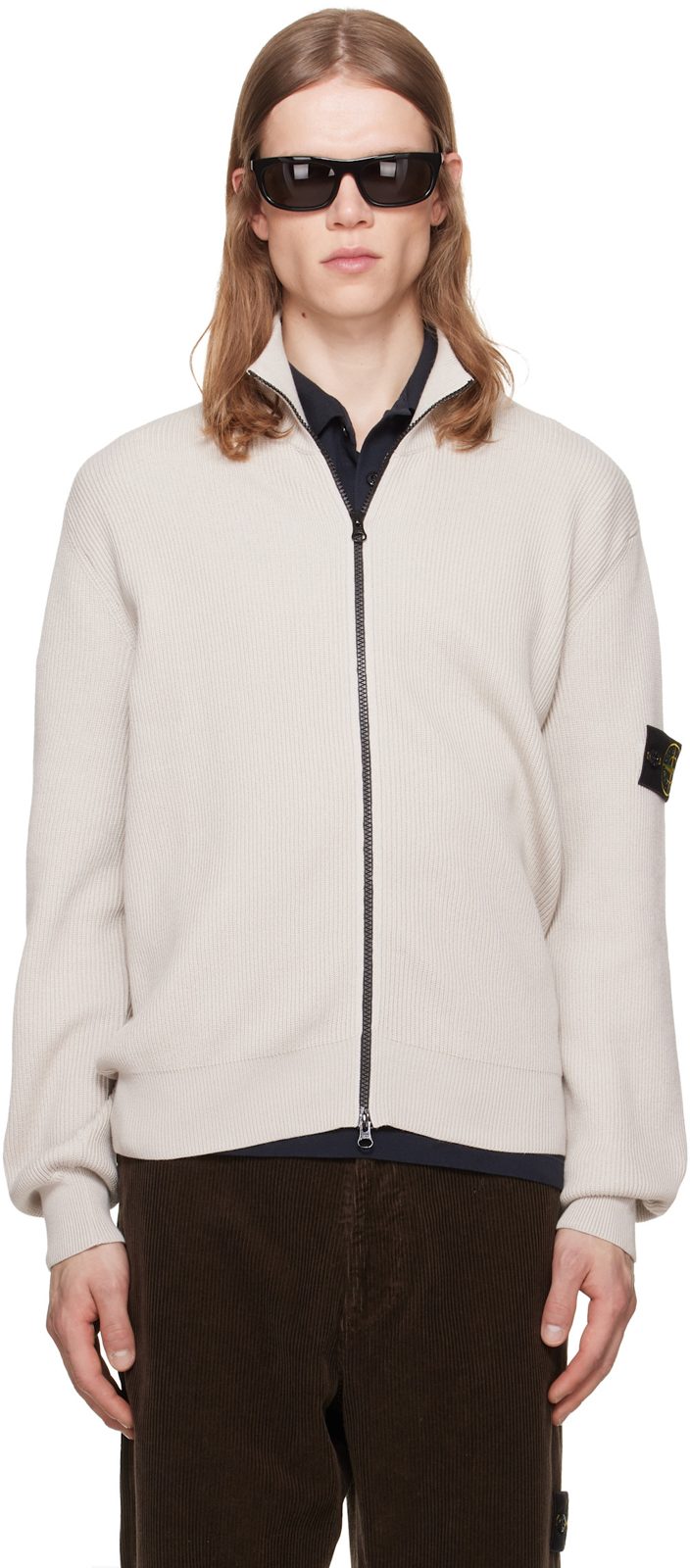 Beige 5100126 Ribbed Soft Organic Cotton Sweater 262828M200004