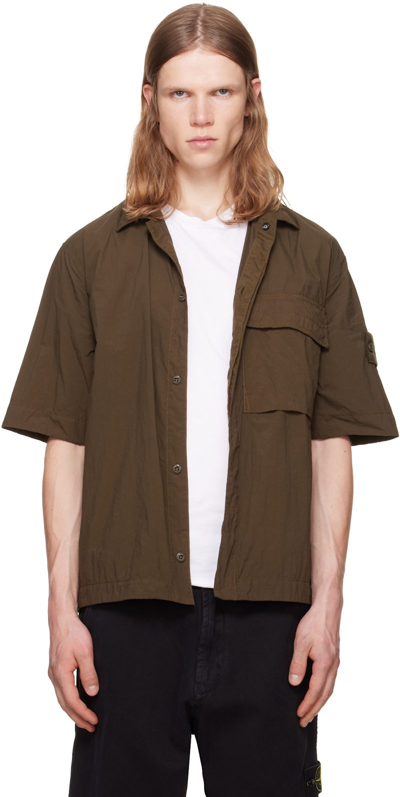 Khaki 1200019 Nylon Smerigliato S.I. Ghost Shirt 262828M192015