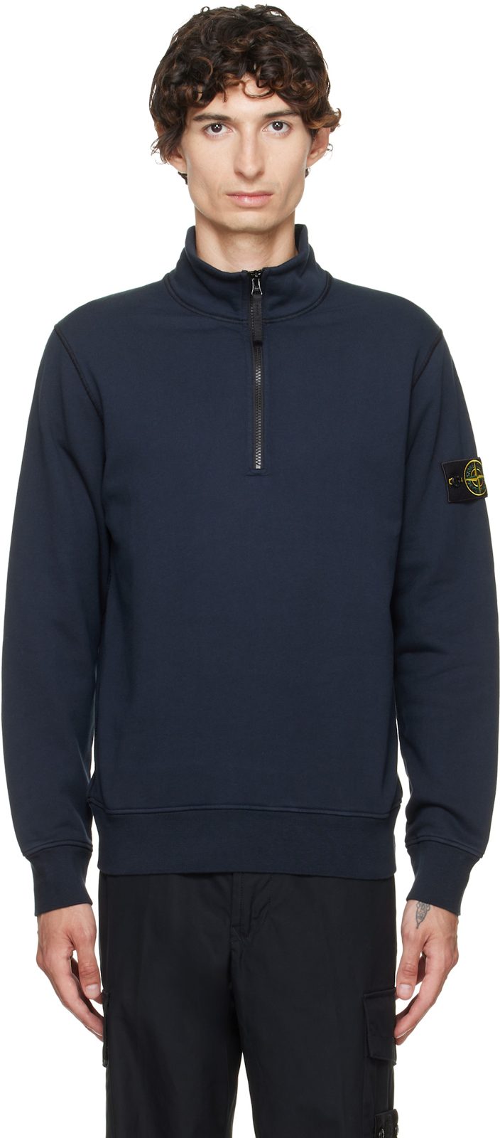 Navy 6100070 Organic Cotton Fleece Sweatshirt 262828M212002