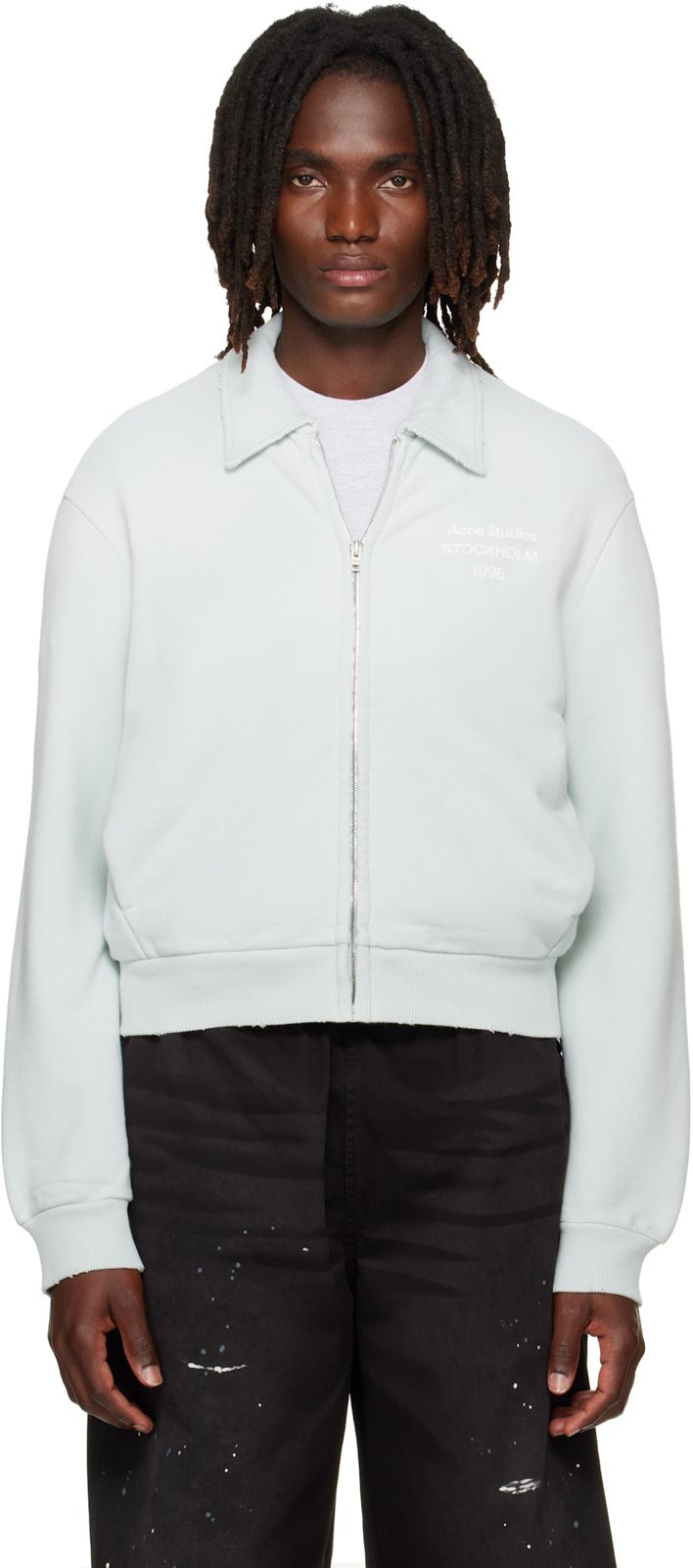 Green Zip Sweatshirt 262129M202005
