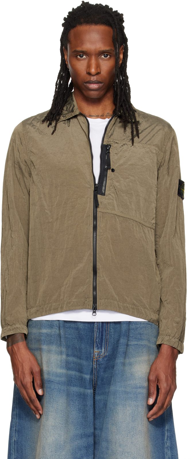 Khaki 1200041 Nylon Metal Overshirt 262828M192008
