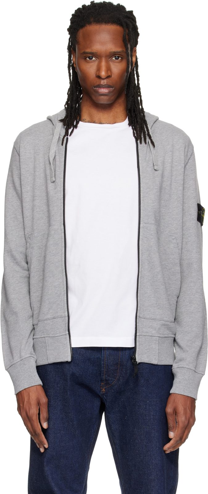 Gray 6100061 Organic Melange Cotton Hoodie 262828M202007