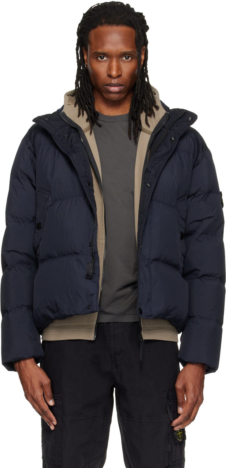 Navy 4100109 Crinkle Reps NY Down Jacket 262828M178002