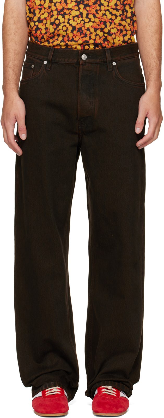 Brown Loose Fit Jeans 262358M186009