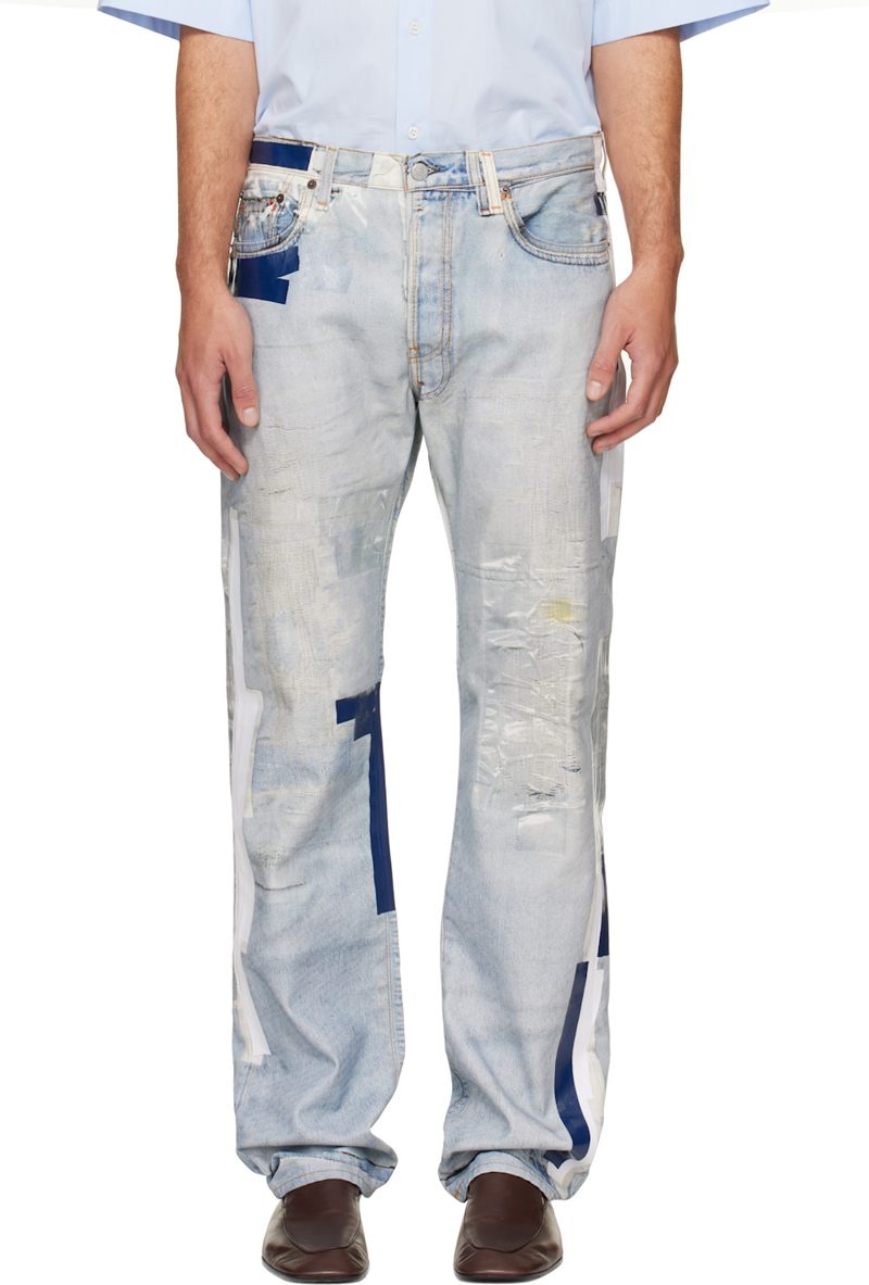 Blue Trompe-Loeil Tape 1996M Jeans 262129M186043
