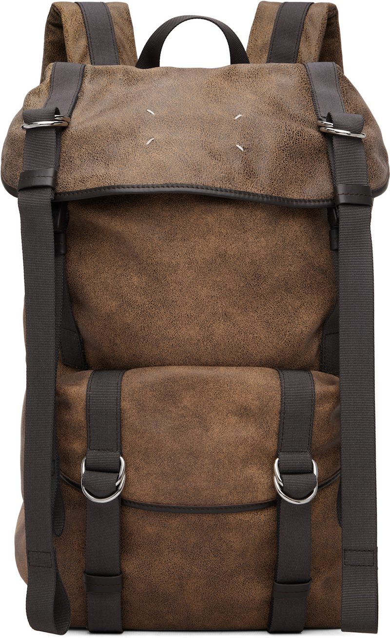 Brown High Tech Medium Backpack 262168M166000
