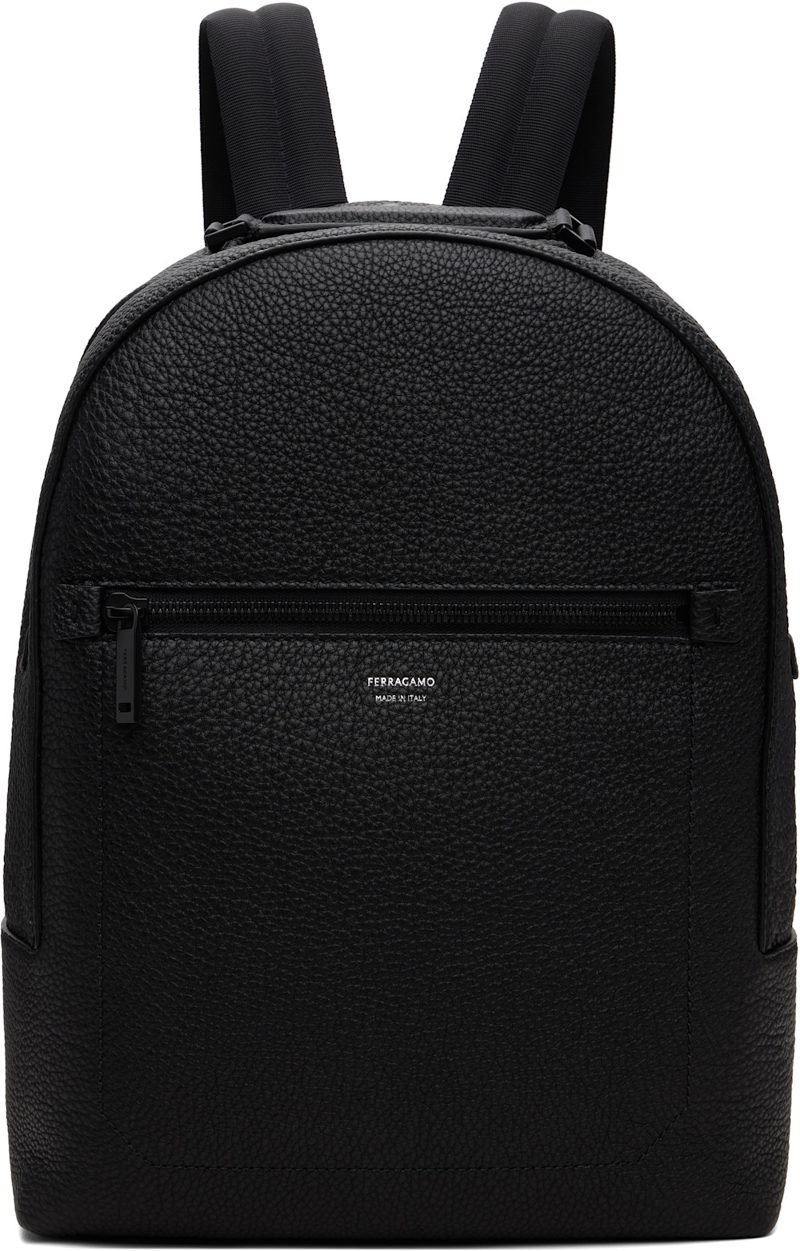 Black Leather Backpack 262270M166000
