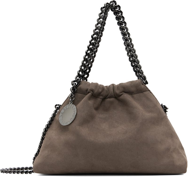 Taupe Falabella Mini Drawstring Bag 262471F048027