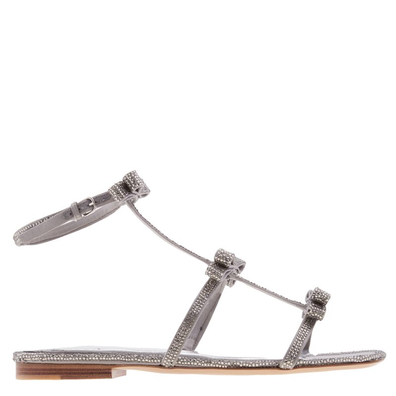 Bow Crystal Embellished Sandals